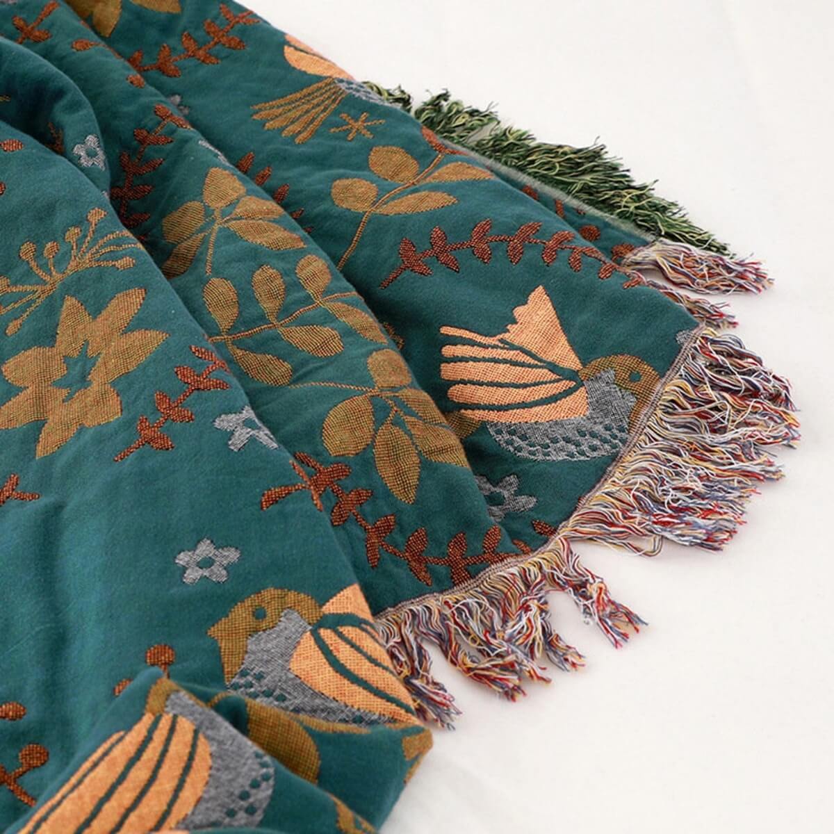 Canadily Home™ - Handmade Artsy Reversible Blanket With Nature Print