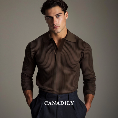 Noah - Luxury V-neck jacquard shirt