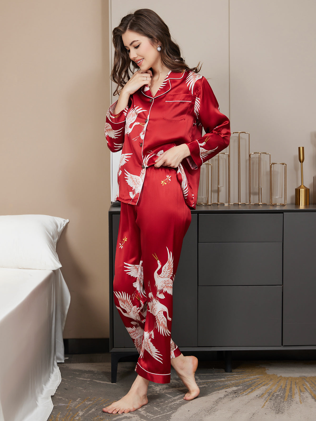 Canadily Home™ - Womens Classic Silk Pajama Set