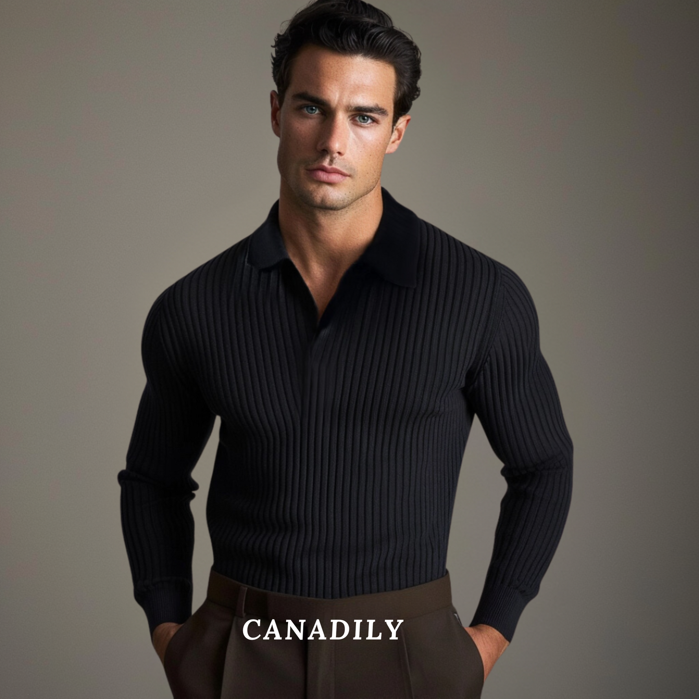 Noah - Luxury V-neck jacquard shirt